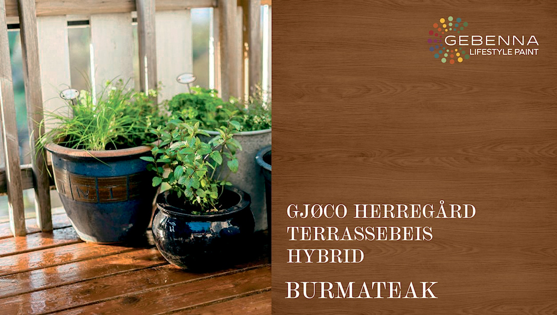 Se Gjøco Hybrid Terrassebeis: Burmateak 2,7 liter hos Gebenna.com